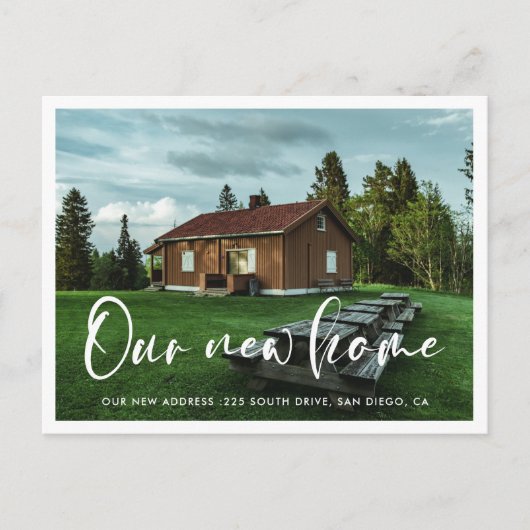 Moderne trendy typografie foto bewegende aankondig briefkaart (Voorkant)