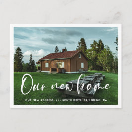 Moderne trendy typografie foto bewegende aankondig briefkaart