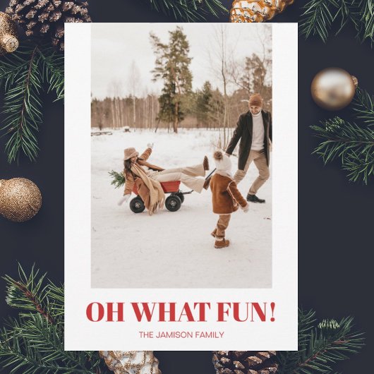 Moderne Trendy Typografie Kerst Foto Feestdagenkaart