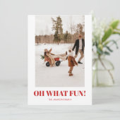 Moderne Trendy Typografie Kerst Foto Feestdagenkaart (Staand voorkant)