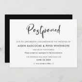 Moderne trendy typografie Uitgestelde huwelijksdat Kaart (Voorkant / Achterkant)
