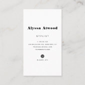 Moderne Trendy Typography Stylist Mode Visitekaartje (Achterkant)