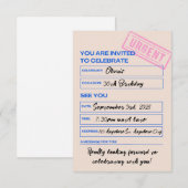 Moderne, trendy, uitnodiging voor 30ste verjaardag (Voorkant / Achterkant)