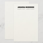 Moderne trendy unieke creatieve minimalist briefpapier (Voorkant / Achterkant)