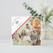 Moderne Trendy Unieke ZALIG KERSTFEest Fotocollage Feestdagenkaart (Staand voorkant)