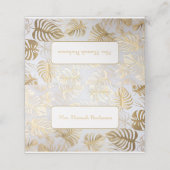 Moderne trendy vergulde gouden Monstera print Plaatskaartje (Buitenkant ongevouwen)