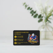 Moderne trendy vibrerende elektricien visitekaartje (Staand voorkant)