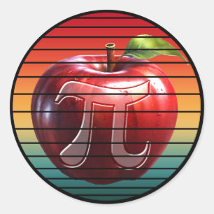 Moderne Trendy Vintage Pi-dag Appelfruit Ronde Sticker