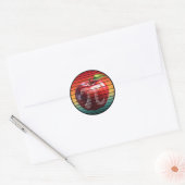 Moderne Trendy Vintage Pi-dag Appelfruit Ronde Sticker (Envelop)