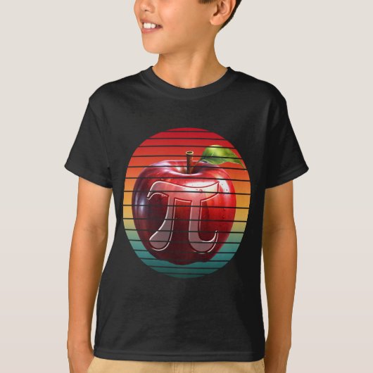 Moderne Trendy Vintage Pi-dag Appelfruit T-shirt (Voorkant)