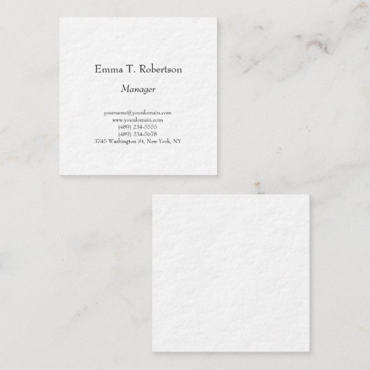 Moderne trendy vlakte eenvoudige minimalistische d vierkante visitekaartje (Voorkant / Achterkant)