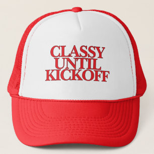 Moderne trendy voetbal citaat blauwe tekst Trucker Pet