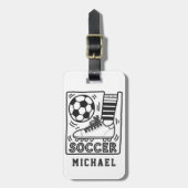 Moderne Trendy Voetbal Personalized Bagagelabel (Voorkant verticaal)