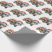 Moderne trendy vrolijke kerstschildpad in Santa Ha Cadeaupapier (Hoek)