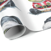 Moderne trendy vrolijke kerstschildpad in Santa Ha Cadeaupapier (Rol Hoek)