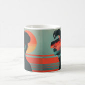 Moderne trendy vrouw Retro Sunset Coffee Mok (Center)