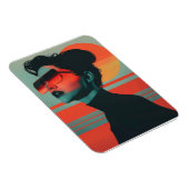 Moderne trendy vrouw Retro Zonsondergang Flexibele Magneet (Rechterzijde)