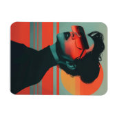 Moderne trendy vrouw Retro Zonsondergang Flexibele Magneet (Horizontaal)