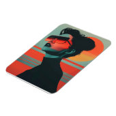 Moderne trendy vrouw Retro Zonsondergang Flexibele Magneet (Linkerzijde)