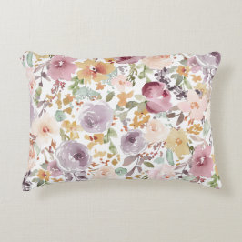 Moderne trendy waterverf botanische pastelpatroon accent kussen