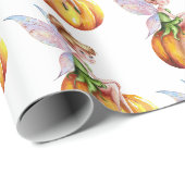 Moderne trendy Waterverf fee en pompoen Cadeaupapier (Rol Hoek)