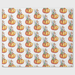 Moderne trendy Waterverf fee en pompoen Cadeaupapier