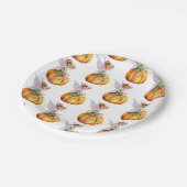 Moderne trendy Waterverf fee en pompoen Papieren Bordje (Gekanteld)