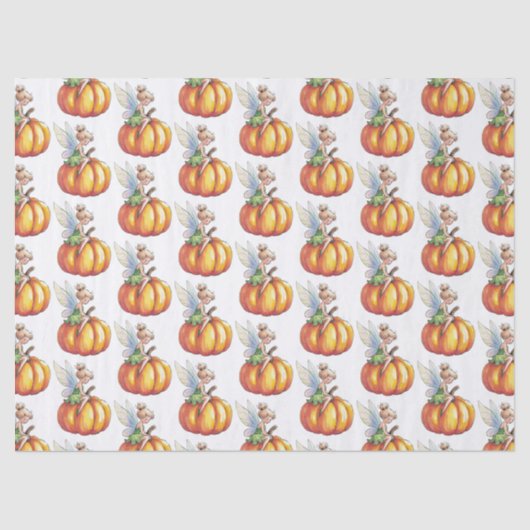 Moderne trendy Waterverf fee en pompoen Tissuepapier (Voorkant)