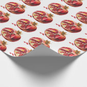 Moderne Trendy Waterverf Fruit Granaatappel Cadeaupapier (Hoek)