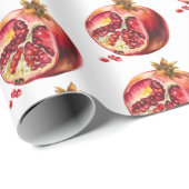 Moderne Trendy Waterverf Fruit Granaatappel Cadeaupapier (Rol Hoek)