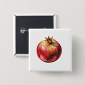 Moderne trendy waterverf granaatappel vierkante button 5,1 cm (Voorkant /achterkant)