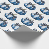 Moderne trendy Waterverf pompoen Coquette Bow Cadeaupapier (Hoek)
