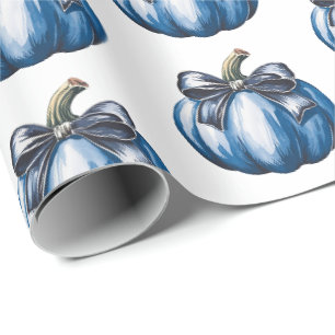 Moderne trendy Waterverf pompoen Coquette Bow Cadeaupapier