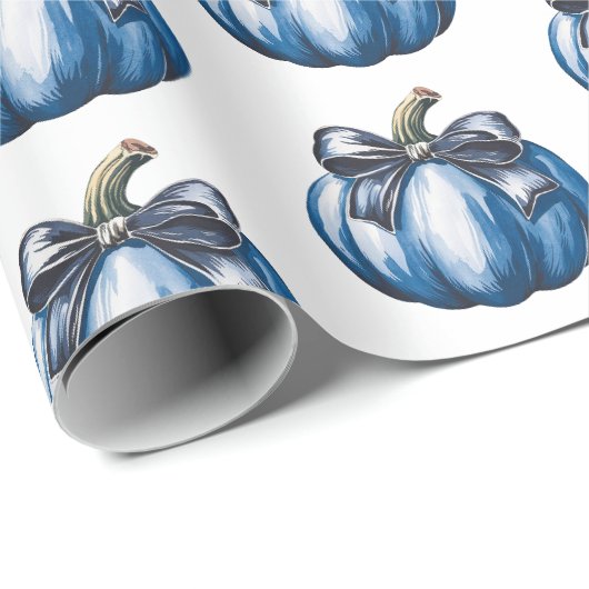 Moderne trendy Waterverf pompoen Coquette Bow Cadeaupapier (Rol Hoek)