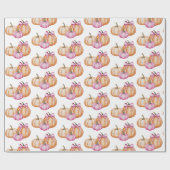 Moderne trendy Waterverf pompoen Coquette Bow Cadeaupapier (Vlak)