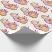Moderne trendy Waterverf pompoen Coquette Bow Cadeaupapier (Hoek)