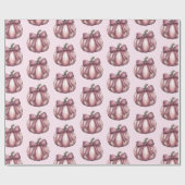 Moderne trendy Waterverf pompoen Coquette Bow Cadeaupapier (Vlak)