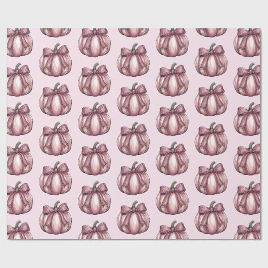 Moderne trendy Waterverf pompoen Coquette Bow Cadeaupapier (Vlak)