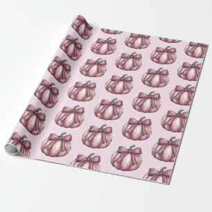 Moderne trendy Waterverf pompoen Coquette Bow Cadeaupapier