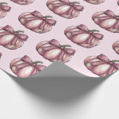 Moderne trendy Waterverf pompoen Coquette Bow Cadeaupapier (Hoek)