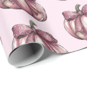 Moderne trendy Waterverf pompoen Coquette Bow Cadeaupapier (Rol Hoek)