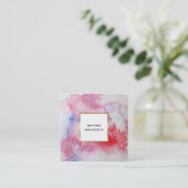 Moderne trendy waterverf splash professional vierkante visitekaartje (Staand voorkant)
