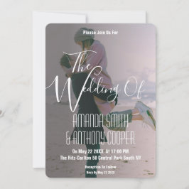 Moderne trendy white script van de Foto Kaart