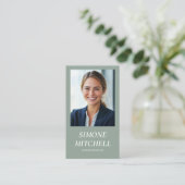 Moderne trendy wijze groene sociale media professi visitekaartje (Staand voorkant)