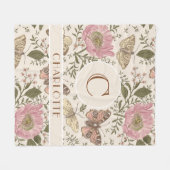 Moderne Trendy Wilde Bloem Botanische Bloem Monogr Fleece Deken (Voorkant (Horizontaal))