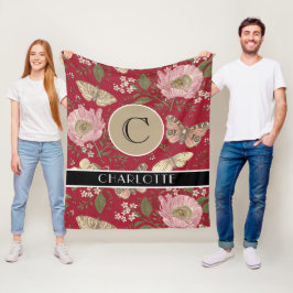 Moderne Trendy Wilde Bloem Botanische Bloem Monogr Fleece Deken