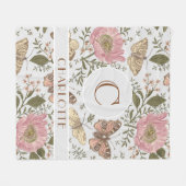 Moderne Trendy Wilde Bloem Botanische Bloem Monogr Fleece Deken (Voorkant (Horizontaal))