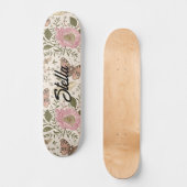 Moderne Trendy Wilde Bloem Botanische Bloem Monogr Persoonlijk Skateboard (Voorkant)