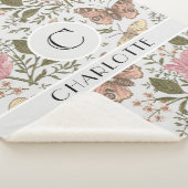 Moderne trendy wilde bloem botanische bloem monogr sherpa deken (3/4)