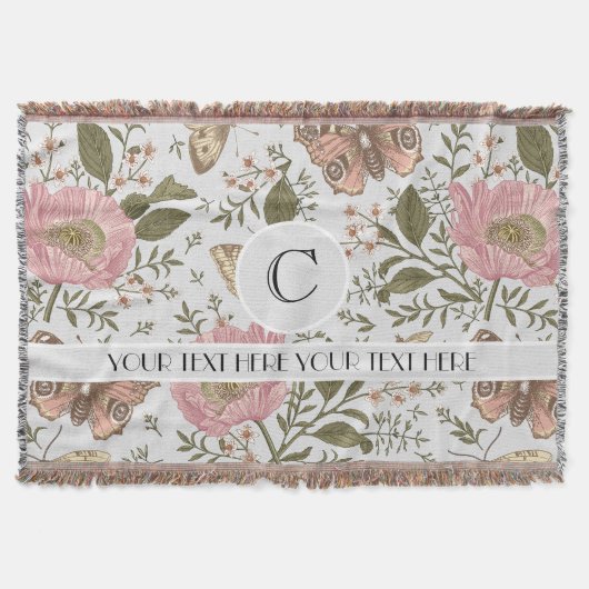 Moderne Trendy Wilde Bloem Botanische Bloemige Mon Deken (Voorkant)